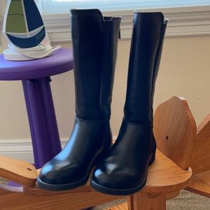Almost never worn kid black zip-up boots